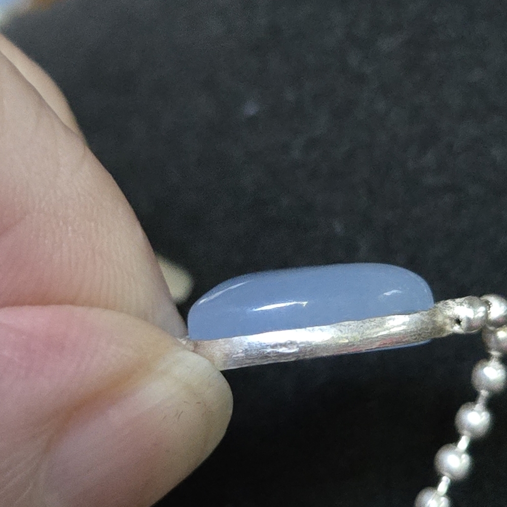 Chalcedony sterling station necklace 18"/36" - Picture 7 of 7